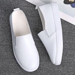 Spring Summer Silver Flats Hollow Out Women's White Loafer Split Leather Boat Shoes Comfy Ladies Best Flats For Standing All Day