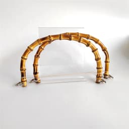 Outside 25X14 cm Large Size Thickness 1.2-1.5 cm Genuine Handmade Bamboo Bag Handle Obag Hanger Frame Rattan Purse Handles Parts