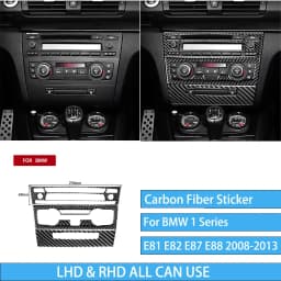 For BMW E81 E82 E87 E88 1 Series Interior Accessories 2008-2013 Gear Shift Knob Dashboard AC Outlet Carbon Fiber Cover Stickers