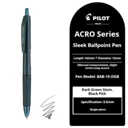 Pilot Acroball Ultra-Smooth Retractable Ballpoint Pen,Premium Hybrid Ink 0.5/0.7mm for Office&BusinessMinimalist Japanese Design