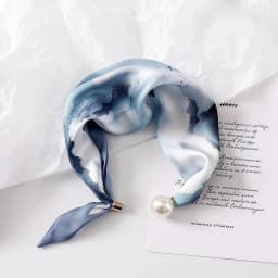 Luxury Elegant Chic Lazy Scarf Lightweight Convenient Magnetic Buckle Scarf Pearl Tail Artistic Accessory Neck Wrap Scarves