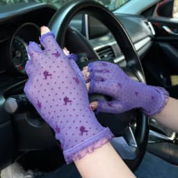 Sexy Mesh Lace Sunscreen Half Finger Gloves Cosplay Stage Performance Etiquette Summer Women Breathable Thin Driving Cycling