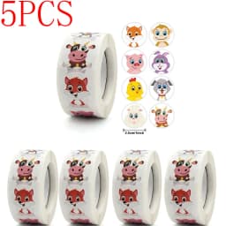 100-500pc Stickers Rolling Animal Roll Stickers Small Cute Game Sticker DIY Gift Sealing Label Decoration