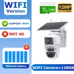 SHIWOJIA 6K 12MP 15X ZOOM Solar Camera 4G SIM /WIFI Three Lens Recording Dual Screen Human Auto Tracking Color Night Vision UBox