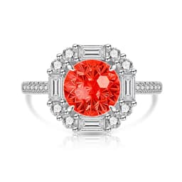 925 Sterling Silver Light Luxury Elegant Dahlia Cut High Carbon Diamond Sugar Cube Ring Women's Jewelry