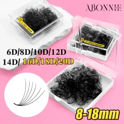 ABONNIE Loose 8D-20D Pointy Base Short Stem Premade Russian Volume Fans Faux Mink Premade Eyelash Extensions Makeup Cilios