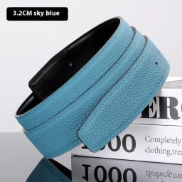 Luxury Belt Ultra-Thin Pointed Belt Headless Men And Women First Layer Cowhide H Buckle Replacement Belt Buckleless 3.2/3.8cm