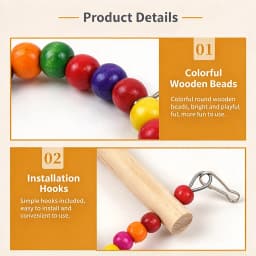 Parrot Wood Ladder Climb Cableway Bird Bites Harness Rope Accessory for Parakeet Budgie Hamster Cage Toys Home Use