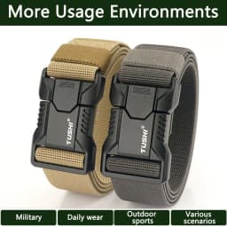 TUSHI Luxury Metal Quick Release Pluggable Buckle Belt For Men Durable Elastic Tactical Belts Cowboy Outdoor Stretch Work Belt