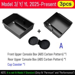 USVOTOV For 2025 2026 Tesla Model 3 Y YL Juniper Center Console Organizer Storage Box Tray Seat Rail Cover Protector Accessories