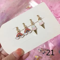 2 Pairs/Set 2 Pairs/Set New Arrivals Cute White Cats Butterfly Clip on Earrings for Kids Girls Earrings Jewelry No Pierced Child
