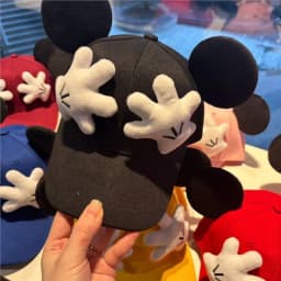 Parent-child matching set Cute Mouse ear Baseball Cap Adjustable Snapback Hat Children's Teens Adults Cartoon Sun Hat