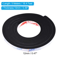 2/5m EVA Black Foam Sealing Tape Single Sided Self-adhesive Foam Insulation Tape Weather Stripping Window Door Seal Strip