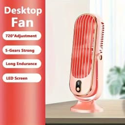 Portable USB Fan | 5 Speeds, 720° Swivel, Quiet Cool Breeze, Air Circulation, Indoor/Outdoor Use, Ideal For Home, Office, Travel