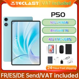 2026 Teclast P50 Tablet 11 Inch HD IPS Display, 12GB RAM(4GB +8GB) 128GB ROM Unisoc T606 Octa Core Processor Android 16 Dual Band WiFi Bluetooth 5.0 7000mAh Type-C 13MP+ 5MP Portable Learning Entertainment Tablet PC For Students Daily Work Video Gaming