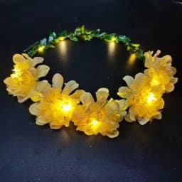 Elegant Simulation Rose Flower Wreath Headband Luminous Tiara Flower Crowns LED Light Garland Glowing Wreath Wedding
