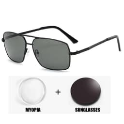 Pilot Myopia Glasses for Men UV Protection Driving Sunglasses Anti Glare Eyewear Near Sight Glasses Diopter To -4.0