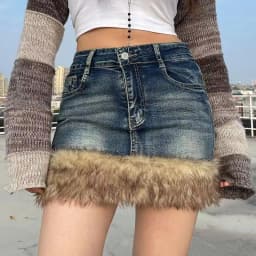 Y2K Denim Skirt Harajuku Goth Raw Edge Slim Short Skirt Retro Low Waist Mini Skirt Casual Sexy Fit Hip Skirts  A-line Skirts