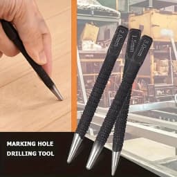 3pcs High-carbon Steel Center Punch Set, Non-Slip Center Pin Punch Used For Drilling Of Alloy Steel Metal Wood,1.5 2 3mm