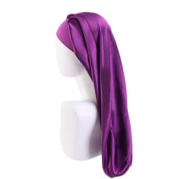 Elastic Wide Edge Long Satin Bonnet Sleep Hats Wrap Night Cap Care Women Men Unisex Extra Large For Natural Curly Loose Hair