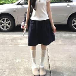 N2026 Women Summer Thin New Small A-Line Half-length Sports Skirt Tibetan Short Skirt High Waist Polyester Fiber A-Line Skirt