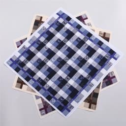 3Pcs Men's Pure Cotton Printed Plaid Handkerchief Summer Thin Old-fashioned Nostalgic Cotton Soft Square Towel Hand 43 * 43cm
