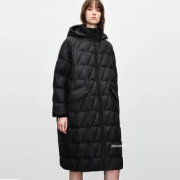 Janveny 2026 New Winter Oversized Over Knee Puffer Jacket Women Solid Long Sleeve Zipper Hooded White Duck Down Coat Warm Parkas