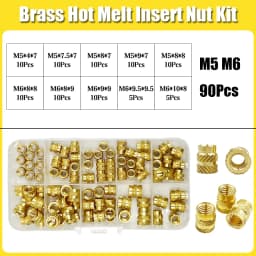 Brass Threaded Insert Nut Kit M2 M2.5 M3 M4 M5 M6 M8 Hot Melt Heat Knurled Embed Injection Copper Insertnut for 3D Print Plastic