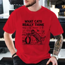 Cat Physics Science Joke Men's T Shirt Funny Math Cat Print Tees T-Shirts Men Women Casual Short Sleeve Streetwear Plus Size