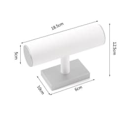 White PU Leather Bust Jewelry Display Stand Holder Bracelet Earring Necklace Ring Jade Counter Pendant Neck Model Organizer Rack