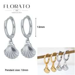 925 Sterling Silver ear needles Animal Butterfly/Elephant/Shell Pendant Hoop Earrings For Women Fashion Jewelry Accessories