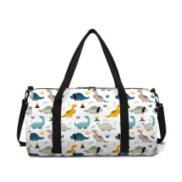 Cartoon Dinosaur Pattern Print Large Capacity Luggage Bag For Boy/Girls Best Gifts 2D Cartoon Outdoor Fitness Bag For Children