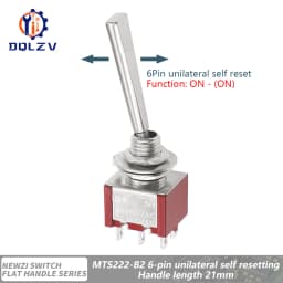 SH T80-T Series Flat Handle 6.35mm Panel Mount Mini Toggle Switch For RC Model Remote Controlller