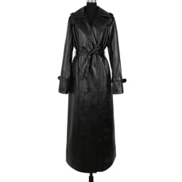 Mauroicardi Spring Autumn Waterproof Black Soft Pu Leather Trench Coat for Women Belt Double Breasted Floor Length Overcoat 2025