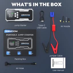 1000A/1500A PEAK Car Emergency Multifunction 12v Battery Booster Tire Inflator Super Compressor Jump Starter Power Bank Air Pump