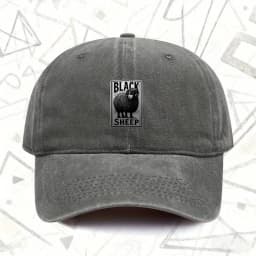 1pc, "BLACK SHEEP" Vintage Washed Hat, Men's and Women's Solid Baseball Cap, Suitable for All Seasons, Ideal Gift for Weddings,