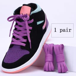 1pair Classic Basics Flat Shoelaces Sneakers Shoelace Canvas Shoes Basketball Shoe Laces Black White Color Shoes Accessories