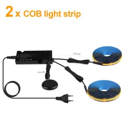 Smart Penetrable Wood COB LED Strip Light Touch Dimmable Black PCB For Acoustic Slat Grille TV Backlight Wall Panel Cabinet Deco