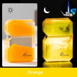 Luminous quicksand fluorescent gas lighter windproof creative transparent shell cigarette accessories give boyfriend trendy gift