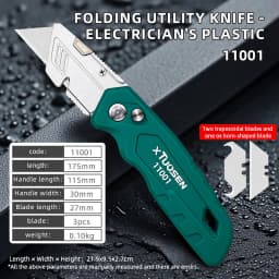 Universal Carpet Knife, Retractable Utility Knife with Blade Storage, Professional Heavy Duty Cutter Knife with 10 Blades