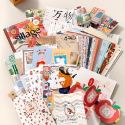 64 sheets Vintage style with nostalgic flowers glitter film die-cutting sticker book DIY handmade scrapbook aesthetic stationery