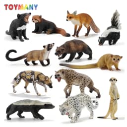 Toymany Simulation Carnivore Wildlife Animal Model Toy Mini Figures Dolls Action Figurines Toys Children Gift Cake Decoration