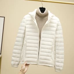 Schinteon Women Ultralight 90% White Duck Down Jacket with Removable Hood Autumn Winter Thin Outwear Portable Storage 2026 New