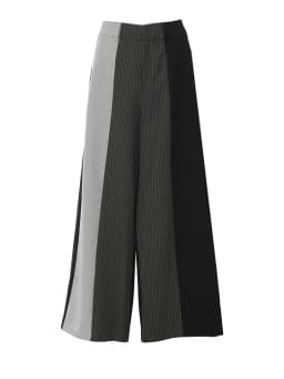 EAM Black Gray Striped Spliced Wide Leg Pants High Elastic Waist New Trousers Women Fashion Tide Spring Autumn 2026 1DH59370