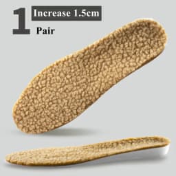 Winter Warm Height Increase Insoles Sports Shock Absorption Shoes Insole for Feet Men Women Fur Shoes Pads Growing Sole 1Pair
