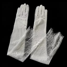 1 Pair Long Length Lace Gloves Thin Material Hollow Out Wedding Gloves Floral Pattern Transparent Opera Gloves Bridal Wedding