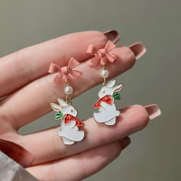 32 Style Colorful Enamel Cartoon Cute Rabbit Fox Ear Clips Funny Cat Bear Long Clip on Earrings Without Piercing for Women Girls