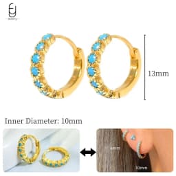 925 Sterling Silver Needle Exquisite Turquoise Silver Earrings for Women Blue Crystal Geometry Pendant Earrings Luxury Jewelry
