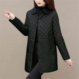 Medium to Long Lightweight Cotton Jacket for Women Autumn Winter Middle-aged Elderly Cotton Jacket for Women Small Cotton Jacket