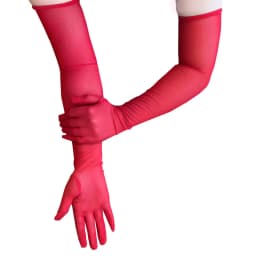 55CM Sexy Lace Thin Hollow Transparent Long Gloves Breathable Net Yarn Women Man Stage Performance Party Cosplay Elasticity